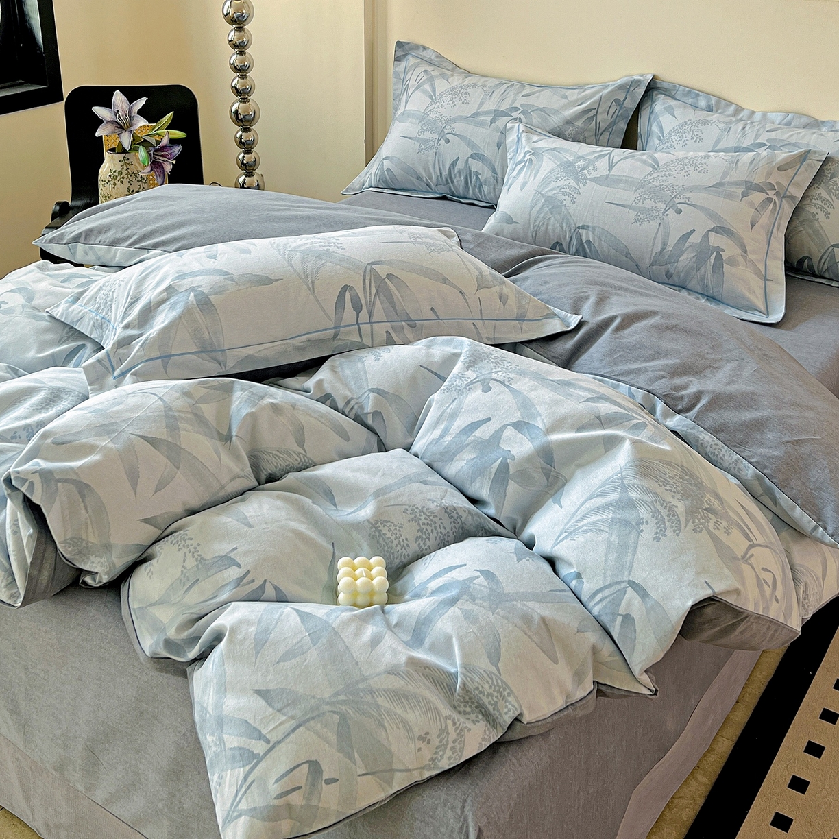 91家纺网 家纺一手货源 找家纺 亿梵家居 2026新款全棉纯棉磨毛四件套 半城烟沙-蓝