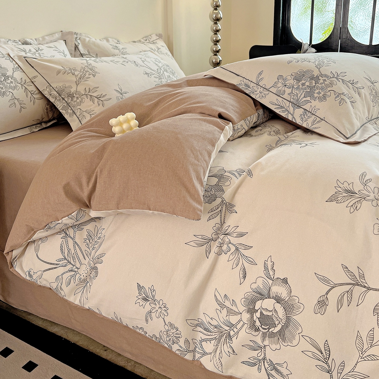 91家纺网 家纺一手货源 找家纺 亿梵家居 2026新款全棉纯棉磨毛四件套 古韵佳人