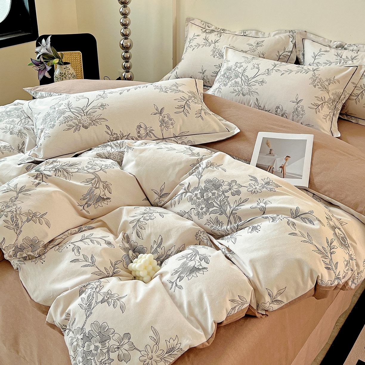 91家纺网 家纺一手货源 找家纺 亿梵家居 2026新款全棉纯棉磨毛四件套 古韵佳人