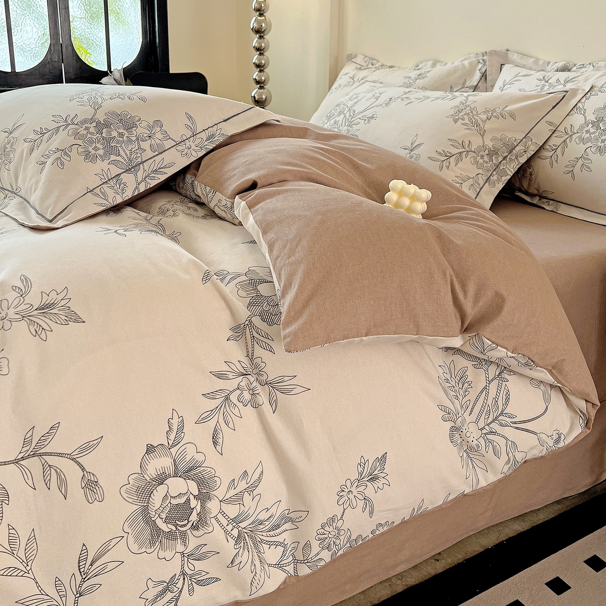 91家纺网 家纺一手货源 找家纺 亿梵家居 2026新款全棉纯棉磨毛四件套 古韵佳人