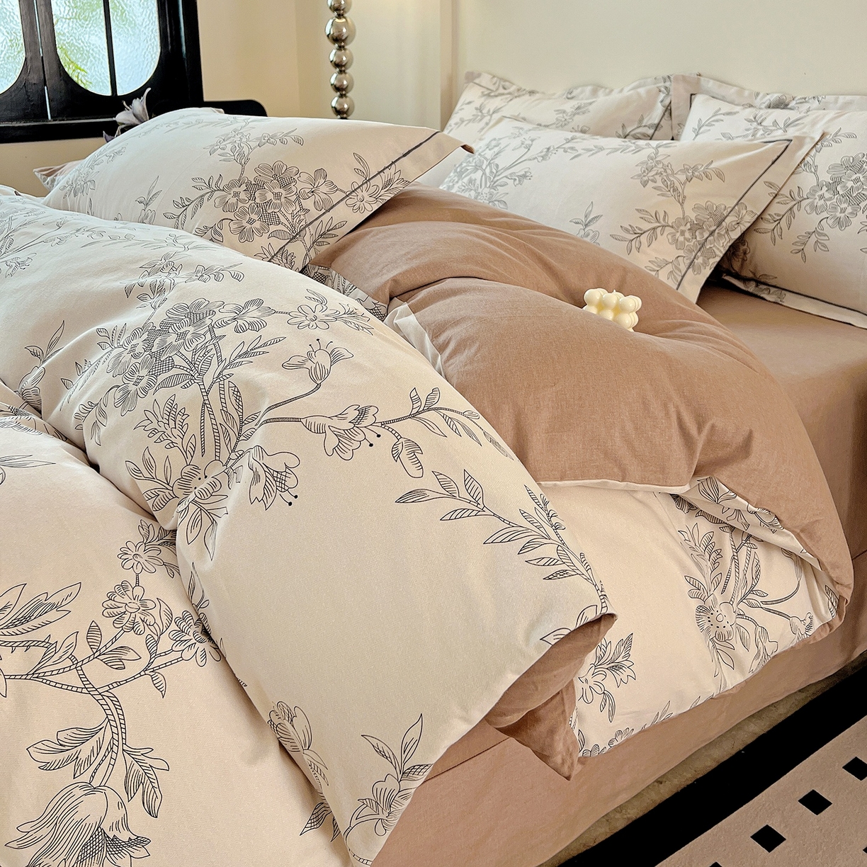 91家纺网 家纺一手货源 找家纺 亿梵家居 2026新款全棉纯棉磨毛四件套 古韵佳人