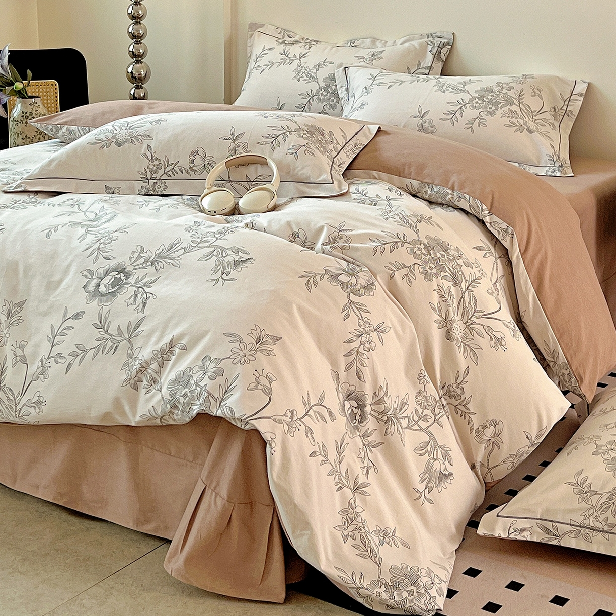 91家纺网 家纺一手货源 找家纺 亿梵家居 2026新款全棉纯棉磨毛四件套 古韵佳人