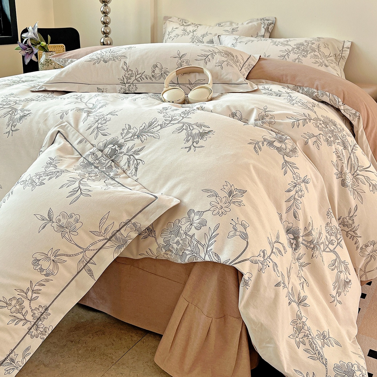 91家纺网 家纺一手货源 找家纺 亿梵家居 2026新款全棉纯棉磨毛四件套 古韵佳人