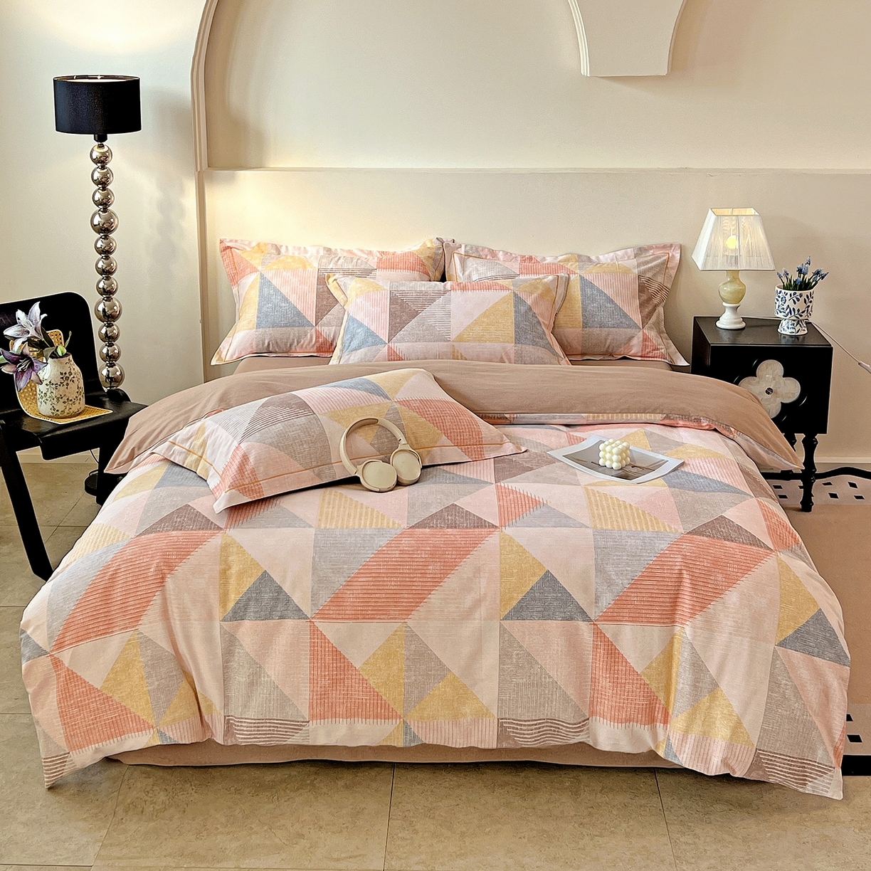 91家纺网 家纺一手货源 找家纺 亿梵家居 2026新款全棉纯棉磨毛四件套 灵动之美-粉