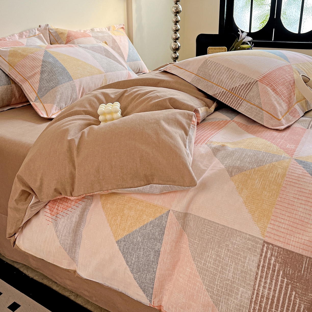 91家纺网 家纺一手货源 找家纺 亿梵家居 2026新款全棉纯棉磨毛四件套 灵动之美-粉