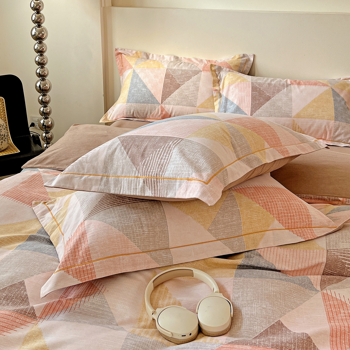 91家纺网 家纺一手货源 找家纺 亿梵家居 2026新款全棉纯棉磨毛四件套 灵动之美-粉