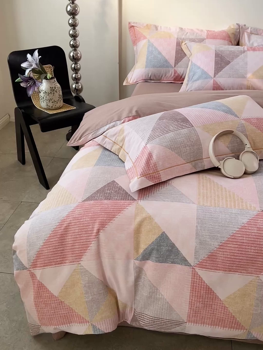 91家纺网 家纺一手货源 找家纺 亿梵家居 2026新款全棉纯棉磨毛四件套 灵动之美-粉