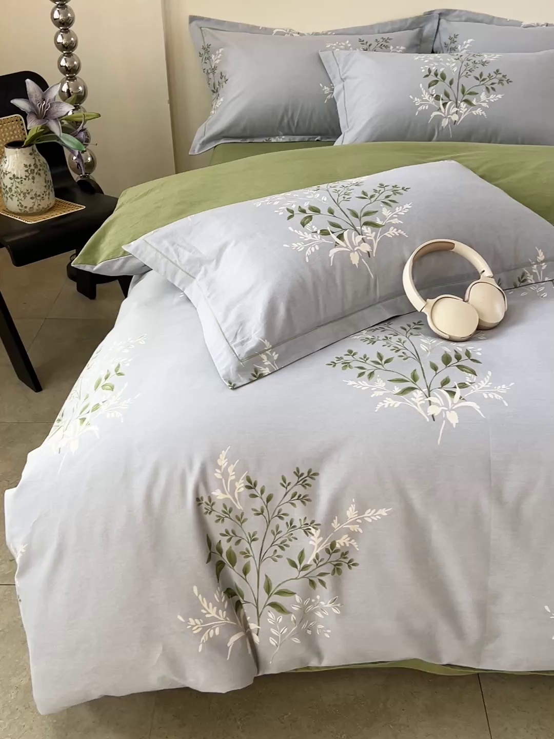 91家纺网 家纺一手货源 找家纺 亿梵家居 2026新款全棉纯棉磨毛四件套 漫日之夏-绿