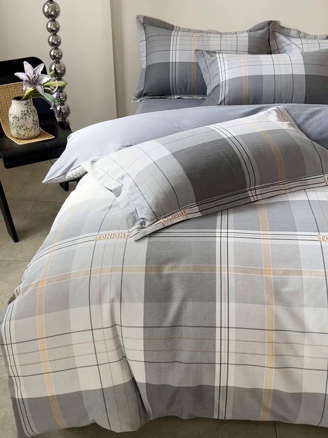 91家纺网 家纺一手货源 找家纺 亿梵家居 2026新款全棉纯棉磨毛四件套 赛普斯-灰