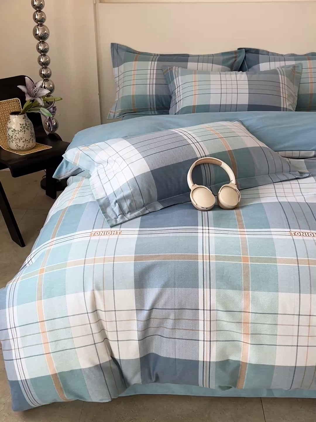 91家纺网 家纺一手货源 找家纺 亿梵家居 2026新款全棉纯棉磨毛四件套 赛普斯-蓝