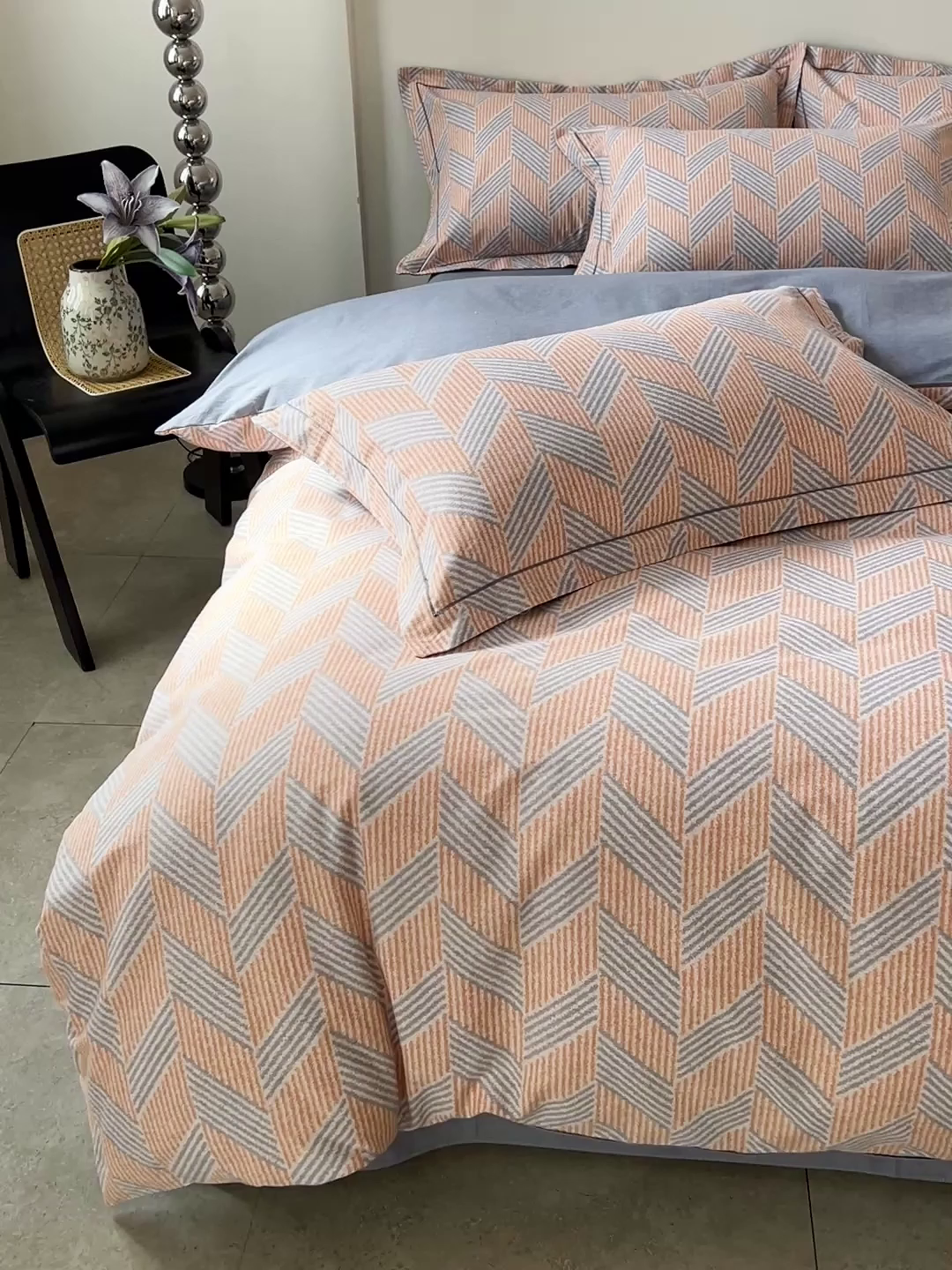 91家纺网 家纺一手货源 找家纺 亿梵家居 2026新款全棉纯棉磨毛四件套 施华洛-咖