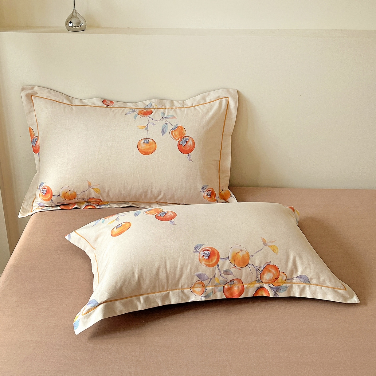 91家纺网 家纺一手货源 找家纺 亿梵家居 2026新款全棉纯棉磨毛四件套 事事如意-桔