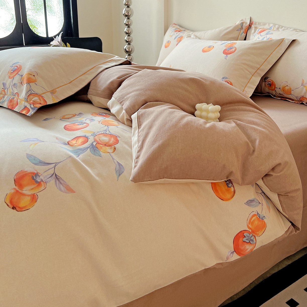 91家纺网 家纺一手货源 找家纺 亿梵家居 2026新款全棉纯棉磨毛四件套 事事如意-桔