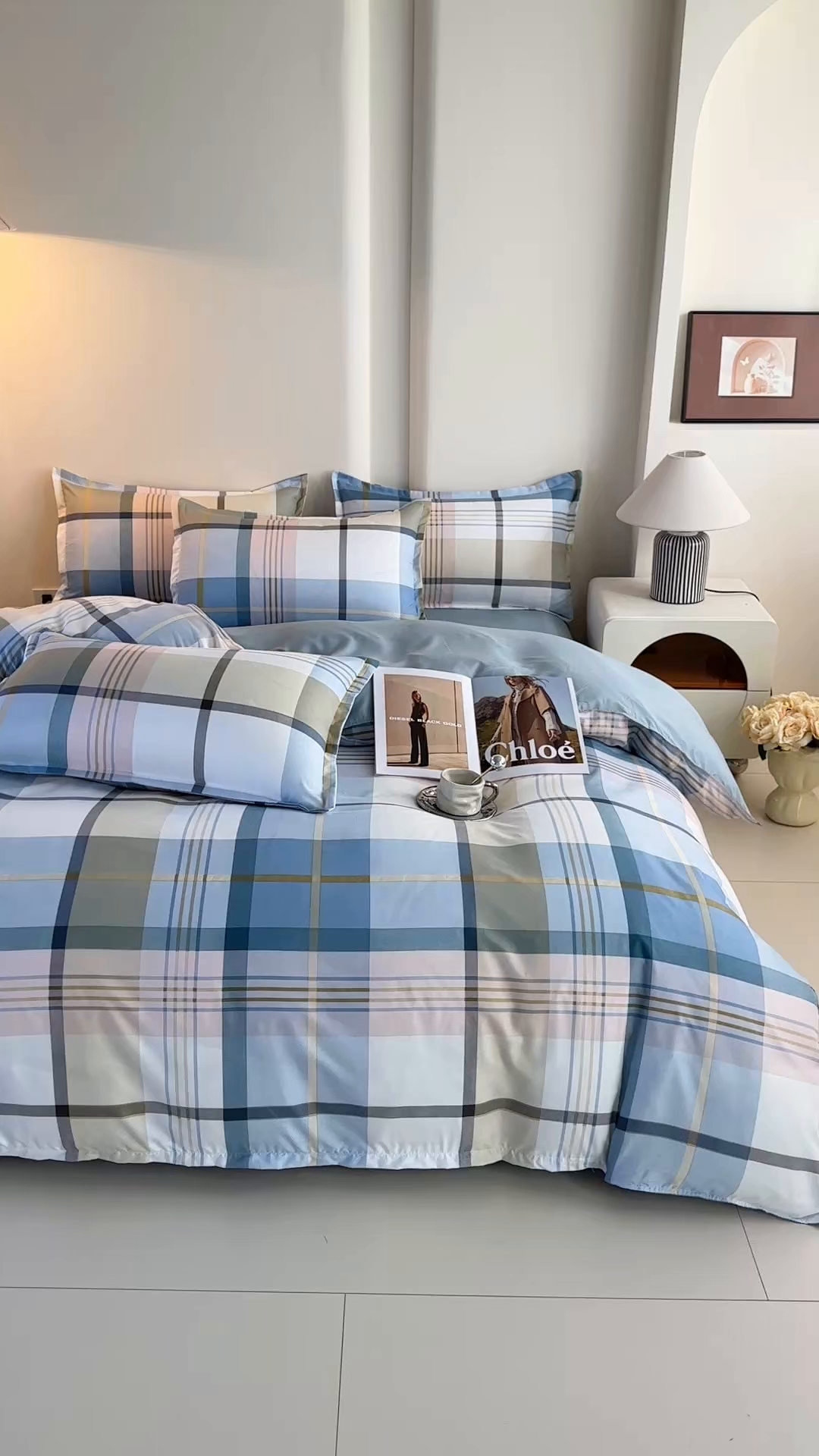 91家纺网 家纺一手货源 找家纺 （总）楠沐家纺 2025年新款无印风学生印花四件套芦荟棉水洗棉