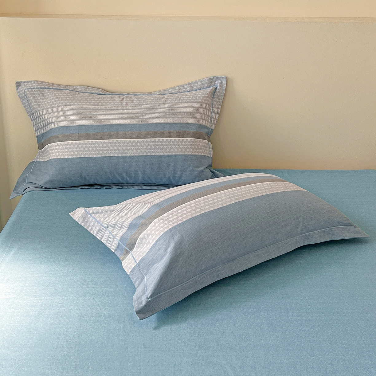 91家纺网 家纺一手货源 找家纺 亿梵家居 2026新款全棉纯棉磨毛四件套 肖邦-蓝