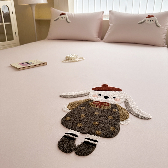 91家纺网 家纺一手货源 找家纺 （总）卡诗兰 2025新款100支全棉磨毛毛巾绣床笠三件套