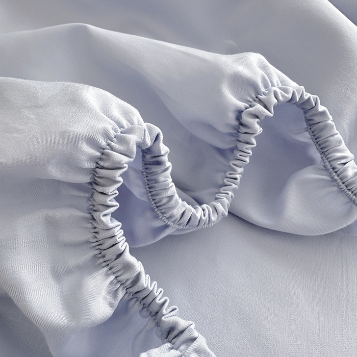 91家纺网 家纺一手货源 找家纺 卡诗兰 2025新款100支全棉磨毛毛巾绣床笠三件套 蓝色修狗