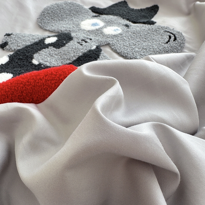 91家纺网 家纺一手货源 找家纺 卡诗兰 2025新款100支全棉磨毛毛巾绣床笠三件套 小象先生