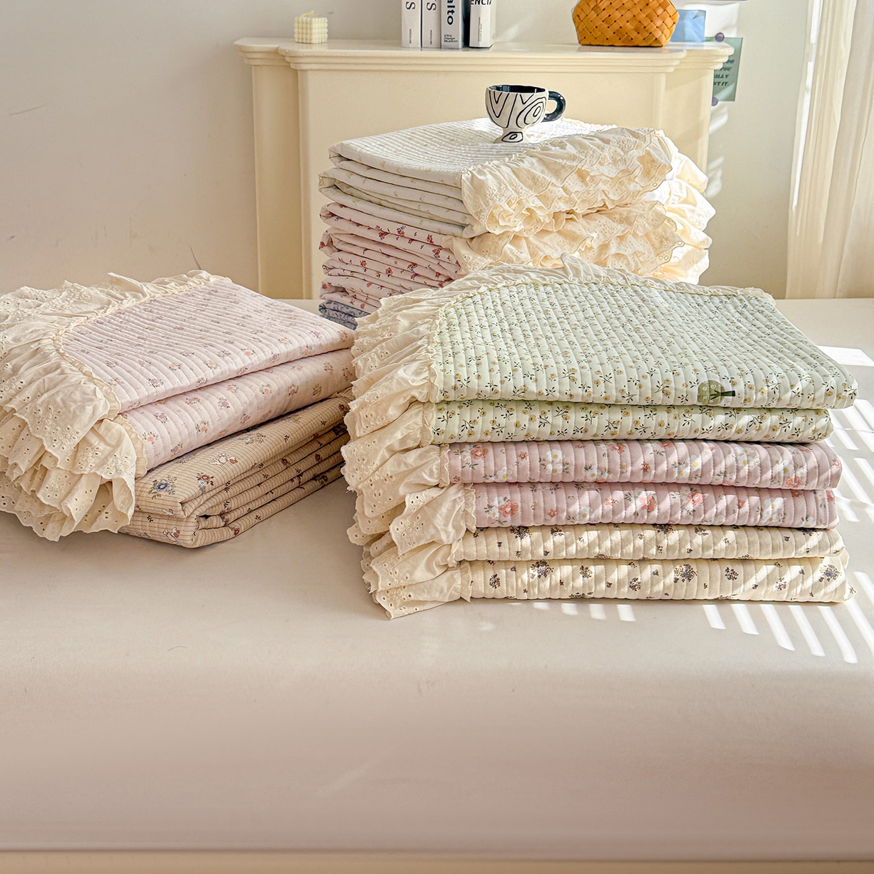 91家纺网 家纺一手货源 找家纺 （总）亨通家纺 2026新款古法水洗棉花边夹棉床盖单床盖床盖单件