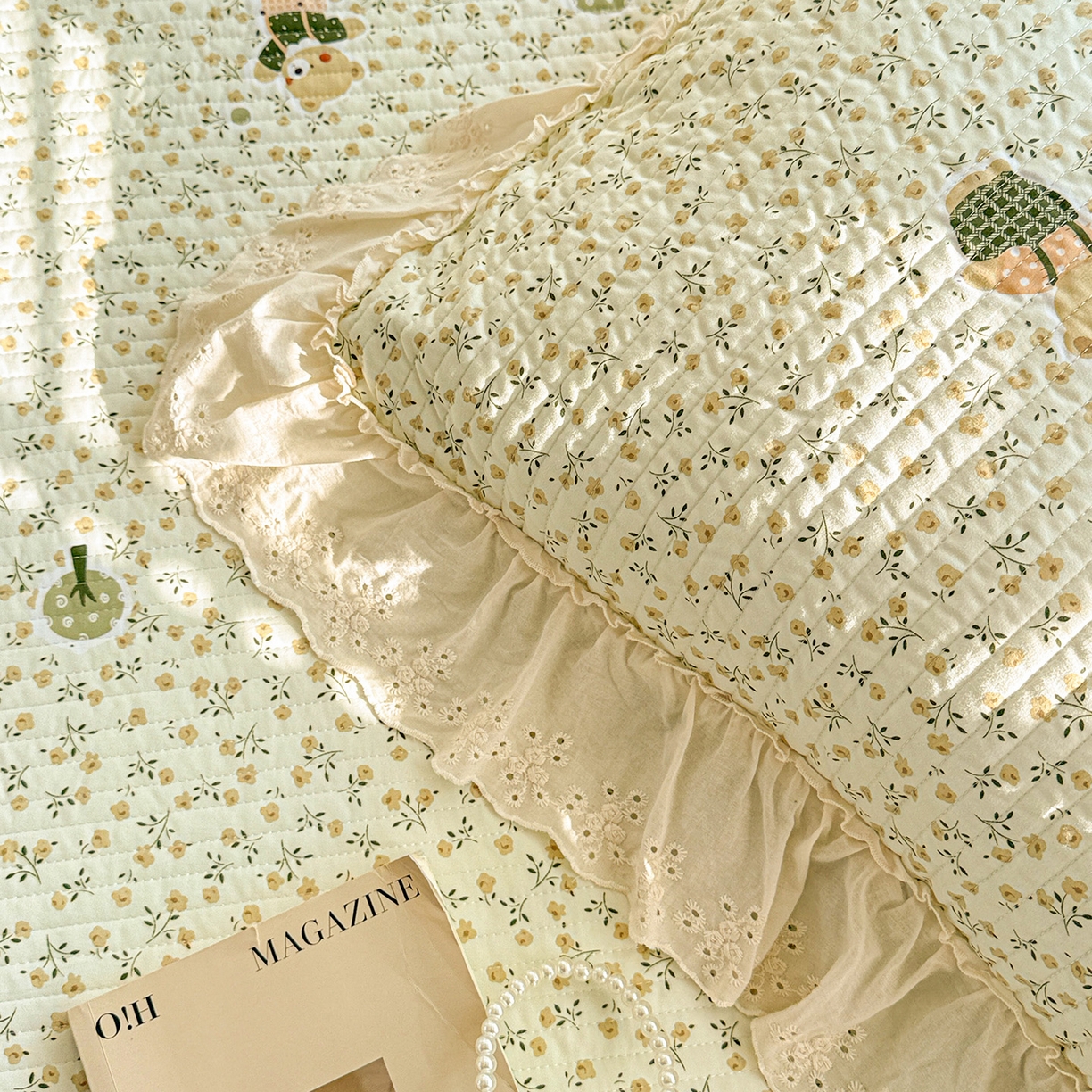 91家纺网 家纺一手货源 找家纺 亨通家纺 2026新款古法水洗棉花边夹棉床盖单床盖床盖单件 春天里