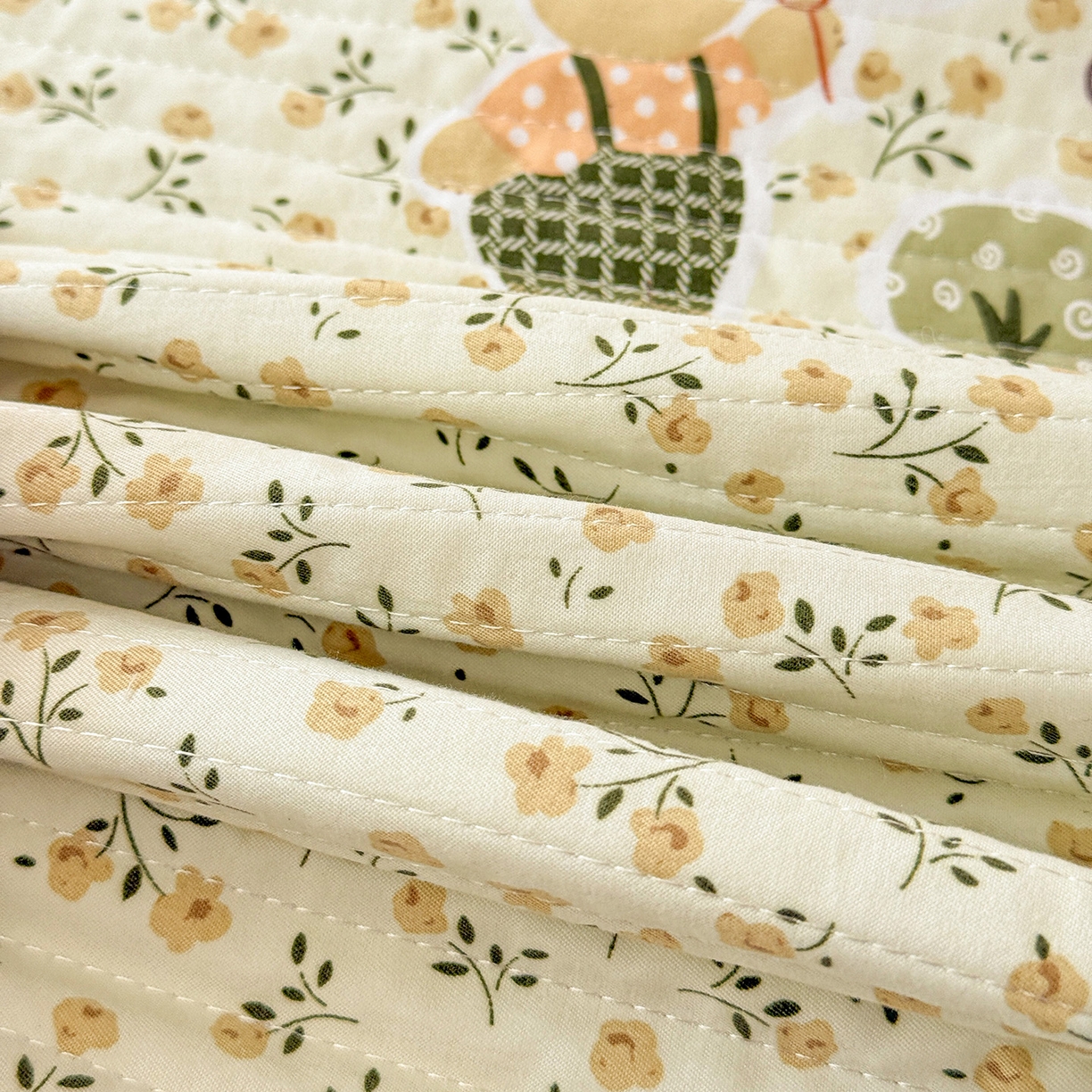 91家纺网 家纺一手货源 找家纺 亨通家纺 2026新款古法水洗棉花边夹棉床盖单床盖床盖单件 春天里