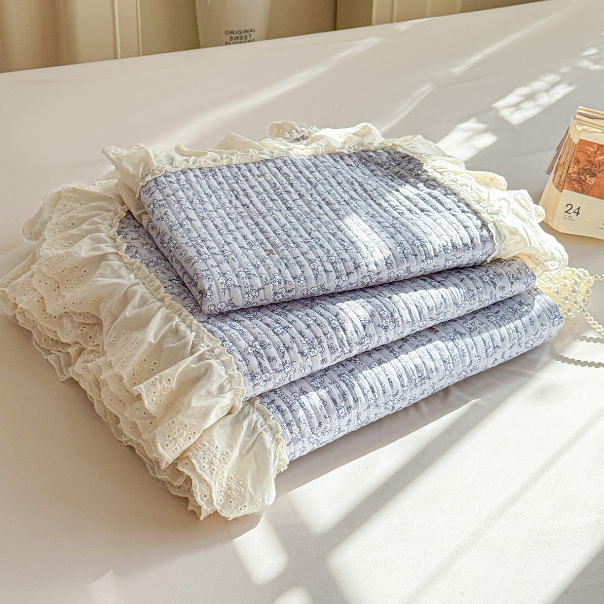 91家纺网 家纺一手货源 找家纺 亨通家纺 2026新款古法水洗棉花边夹棉床盖单床盖床盖单件 含香