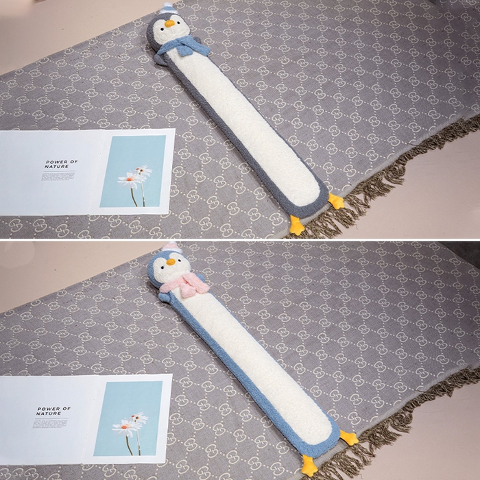 91家纺网 家纺一手货源 找家纺 仟亿莱 2025新款108企鹅云朵绒注水长条热水袋抱枕 组合图