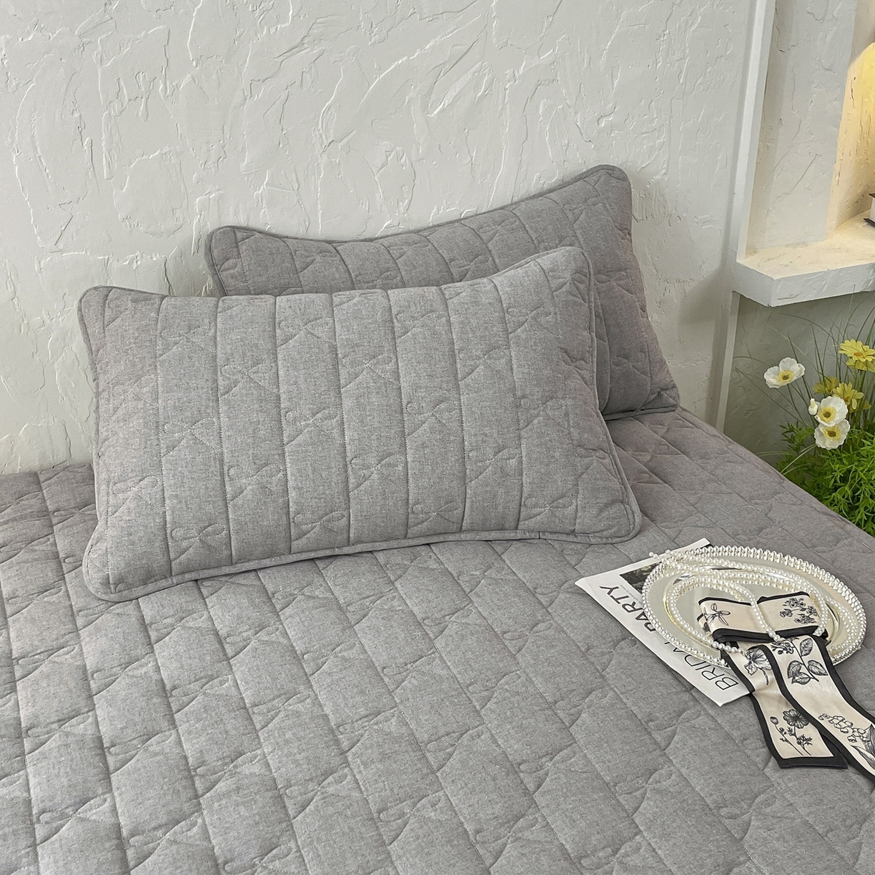 91家纺网 家纺一手货源 找家纺 （总）豪选家纺 2025新款纯棉花边夹棉棉花床笠