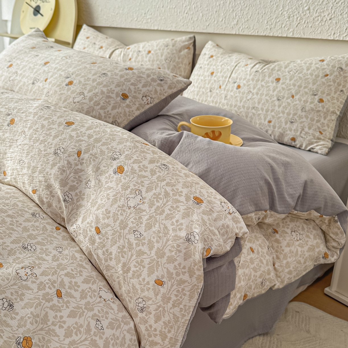 91家纺网 家纺一手货源 找家纺 （总）麦乐迪 2026年新款A类抗菌云感双层纱印花四件套（提高买家秀）