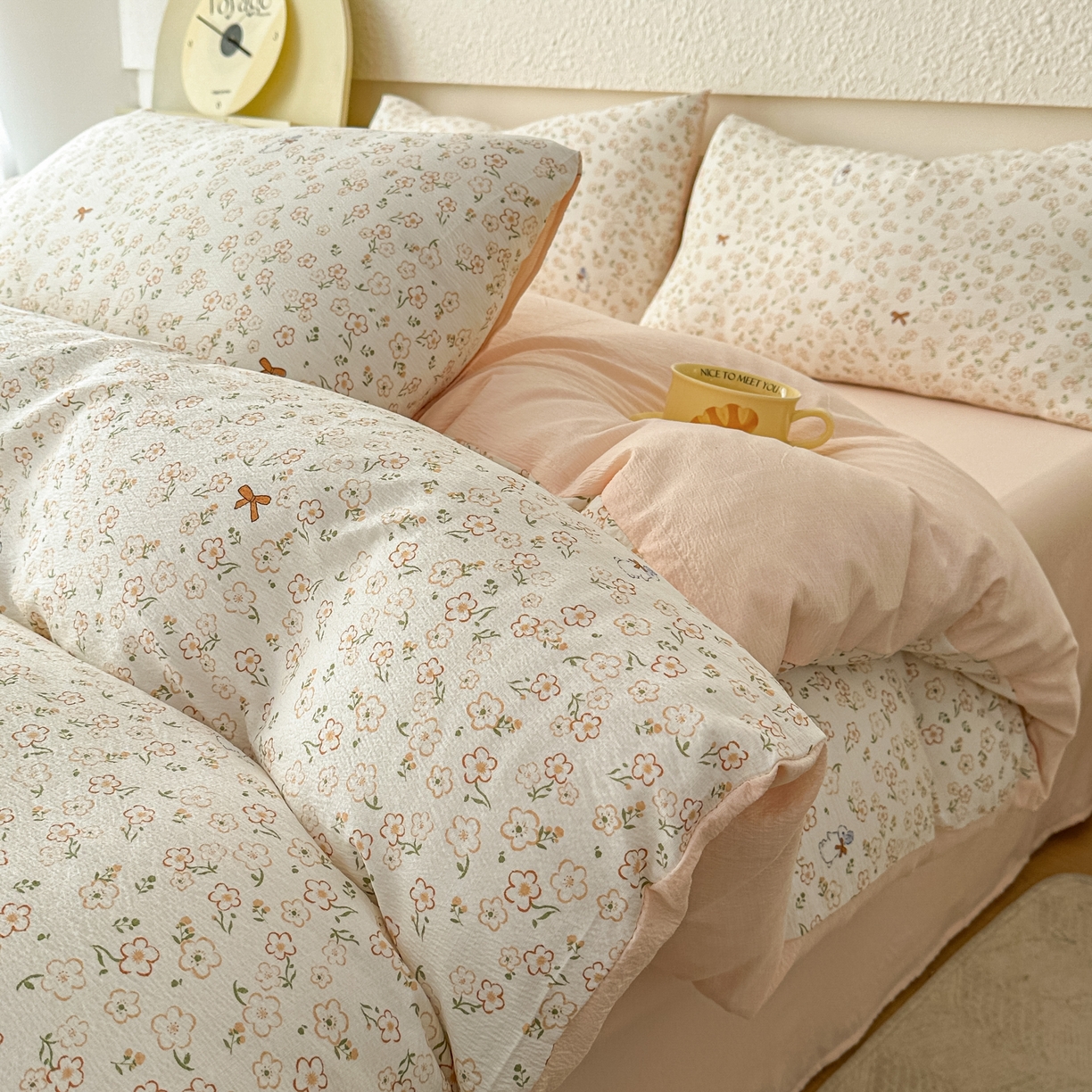 91家纺网 家纺一手货源 找家纺 （总）麦乐迪 2026年新款A类抗菌云感双层纱印花四件套（提高买家秀）