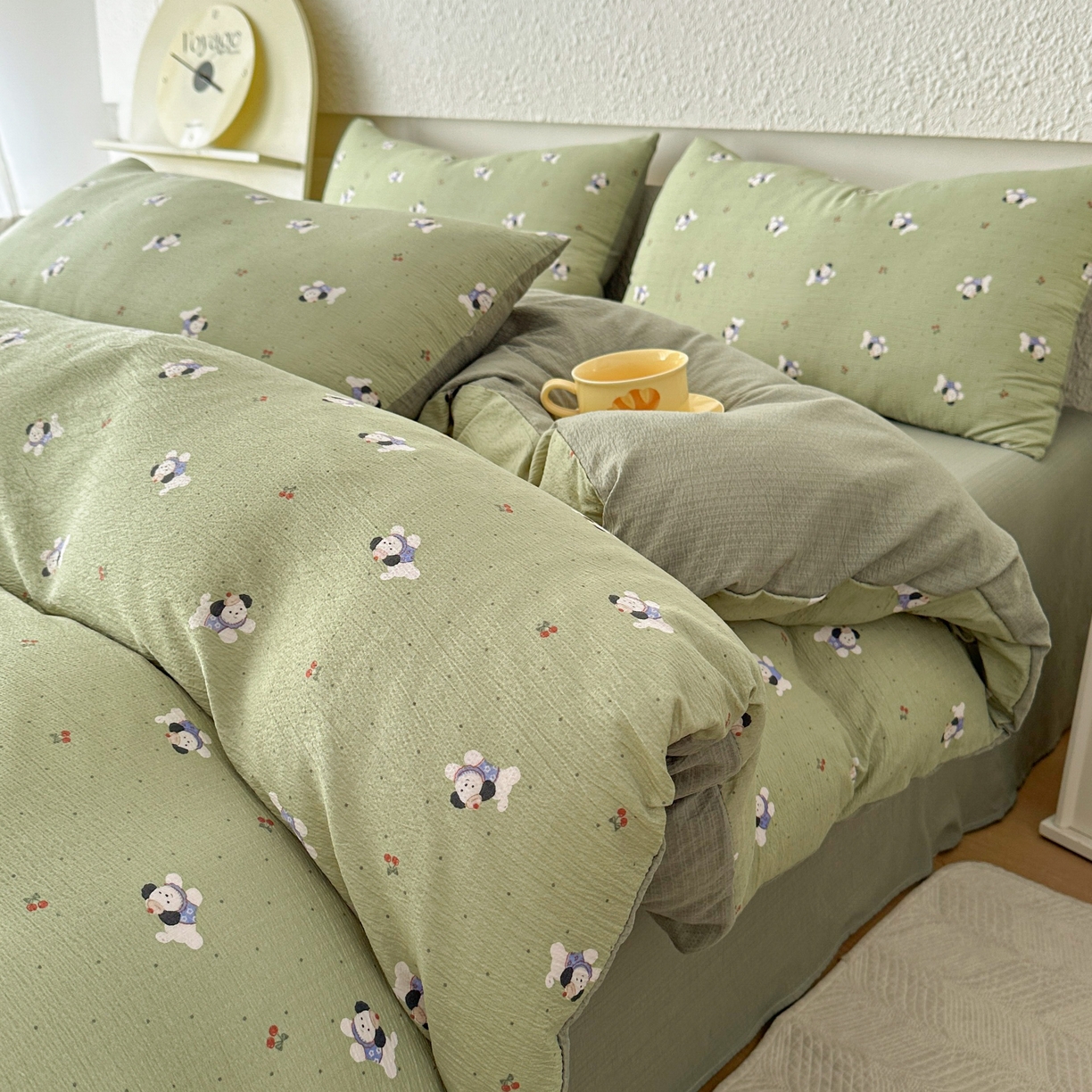 91家纺网 家纺一手货源 找家纺 （总）麦乐迪 2026年新款A类抗菌云感双层纱印花四件套（提高买家秀）