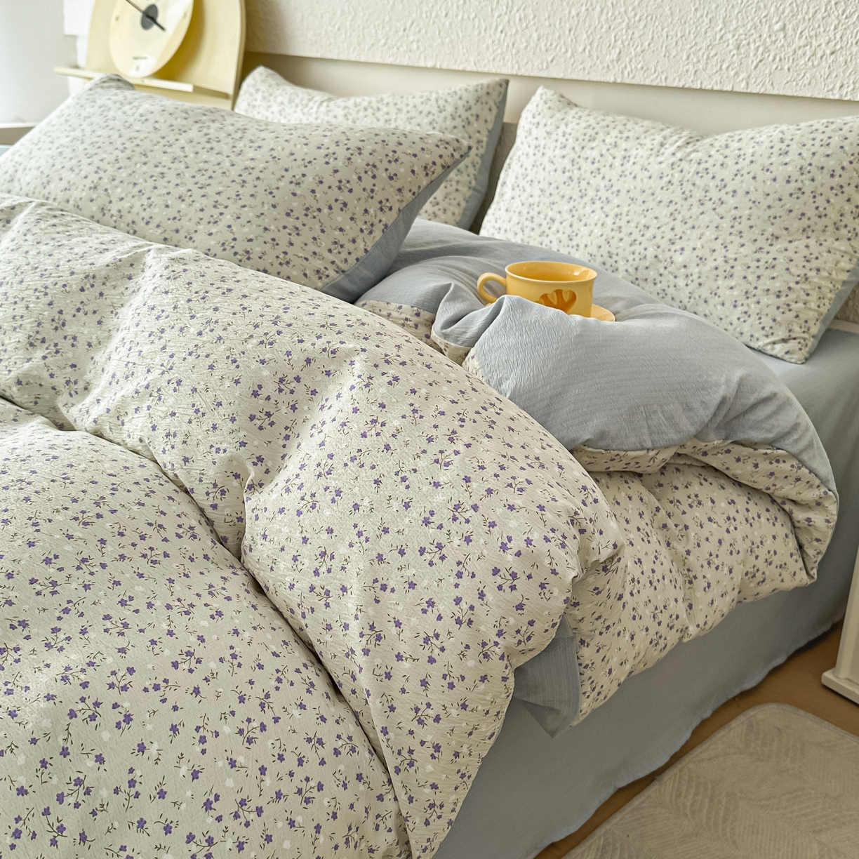 91家纺网 家纺一手货源 找家纺 （总）麦乐迪 2026年新款A类抗菌云感双层纱印花四件套（提高买家秀）