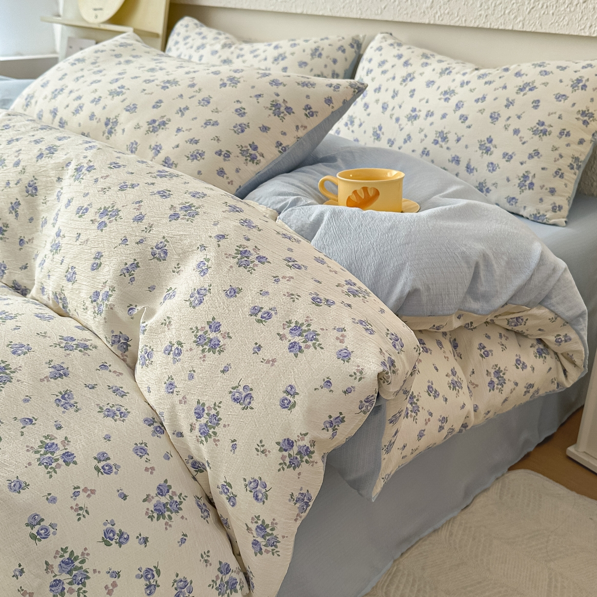 91家纺网 家纺一手货源 找家纺 （总）麦乐迪 2026年新款A类抗菌云感双层纱印花四件套（提高买家秀）