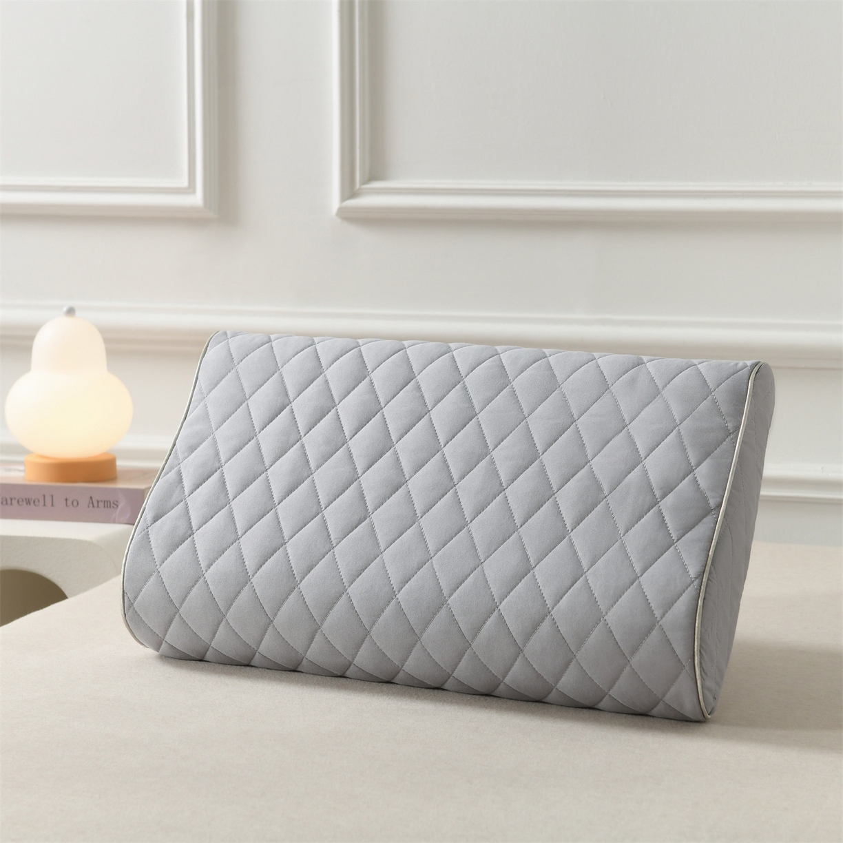 小猫派 2025新款防口水防头油乳胶无绣花枕套款 灰色企鹅乳胶款（无绣花）