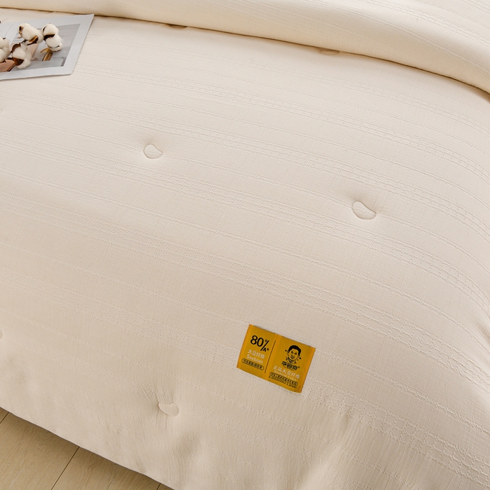 91家纺网 家纺一手货源 找家纺 （总）曼尼家纺 2025新款全棉李官奇双层纱80%含量大豆被被子被芯