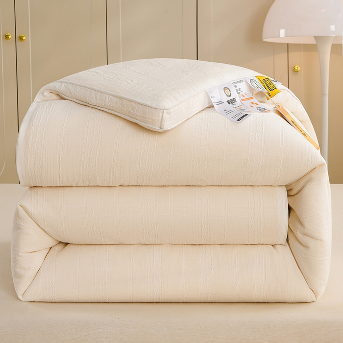 91家纺网 家纺一手货源 找家纺 （总）曼尼家纺 2025新款全棉李官奇双层纱80%含量大豆被被子被芯