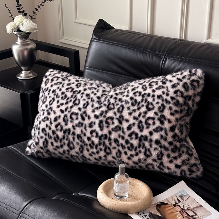 91家纺网 家纺一手货源 找家纺 九花鹿 2025新款水貂绒皮草绒保暖单人双人单品枕套单件枕套 豹纹-粉