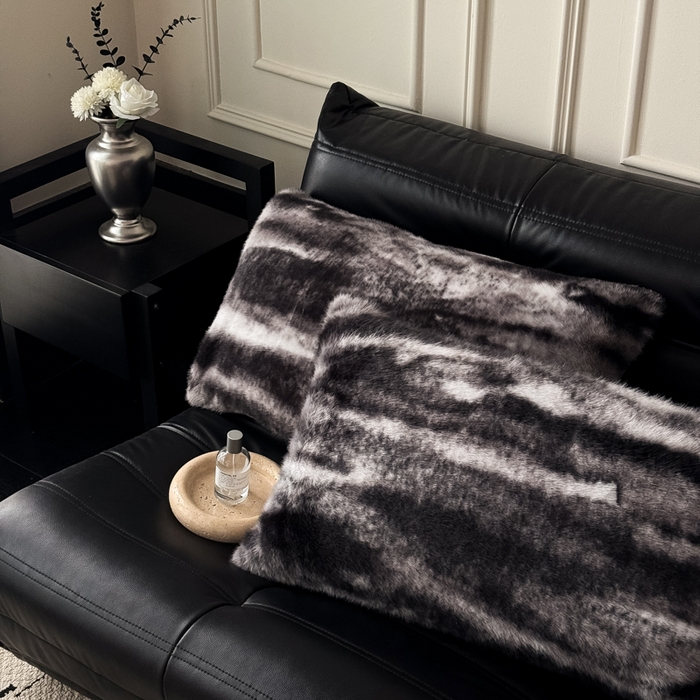 九花鹿 2025新款水貂绒皮草绒保暖单人双人单品枕套单件枕套 玛丽娜-气质灰