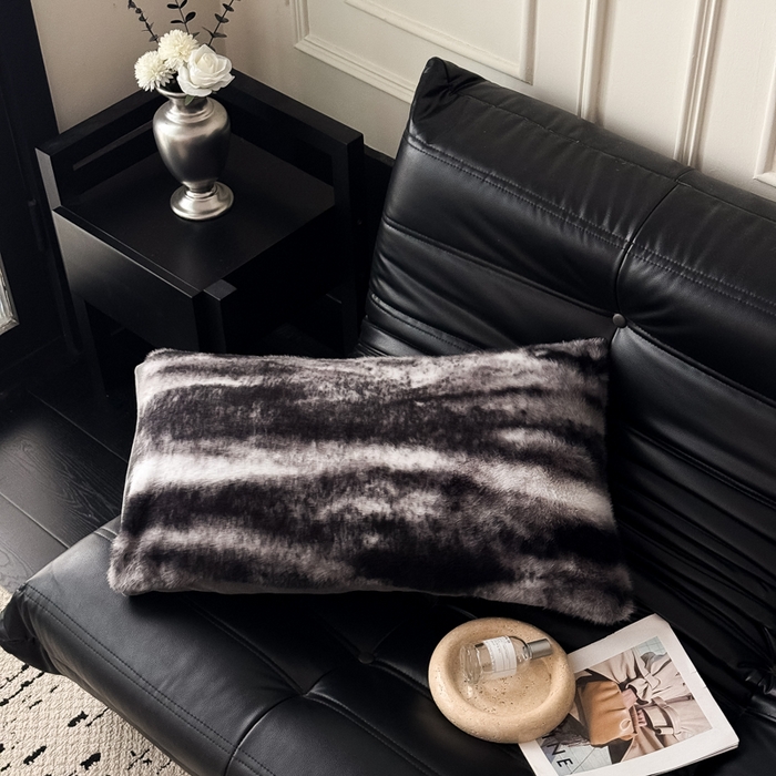 91家纺网 家纺一手货源 找家纺 九花鹿 2025新款水貂绒皮草绒保暖单人双人单品枕套单件枕套 玛丽娜-气质灰