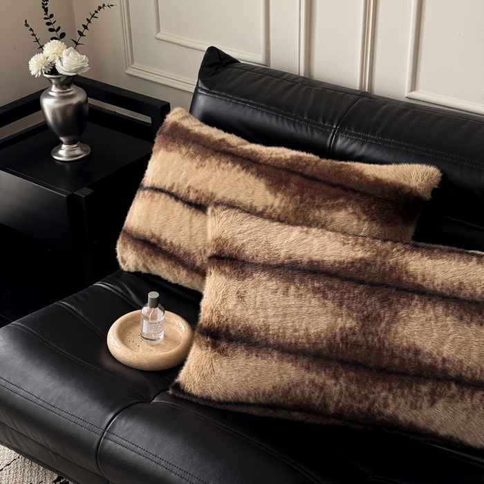 九花鹿 2025新款水貂绒皮草绒保暖单人双人单品枕套单件枕套 佩兹利