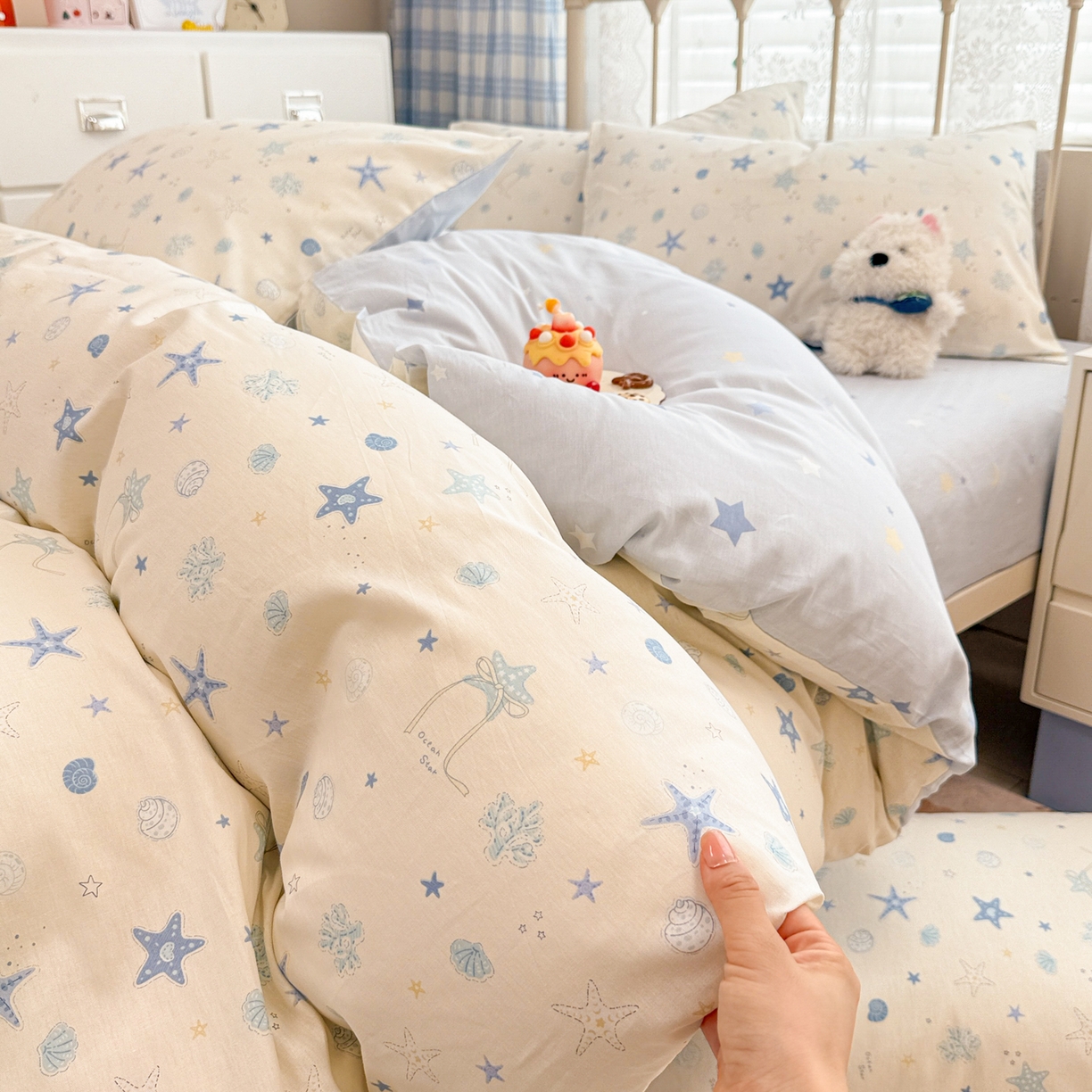 91家纺网 家纺一手货源 找家纺 （总）简宜家居（朝初家纺） 2025新款12868全棉兔与花笺系列四件套