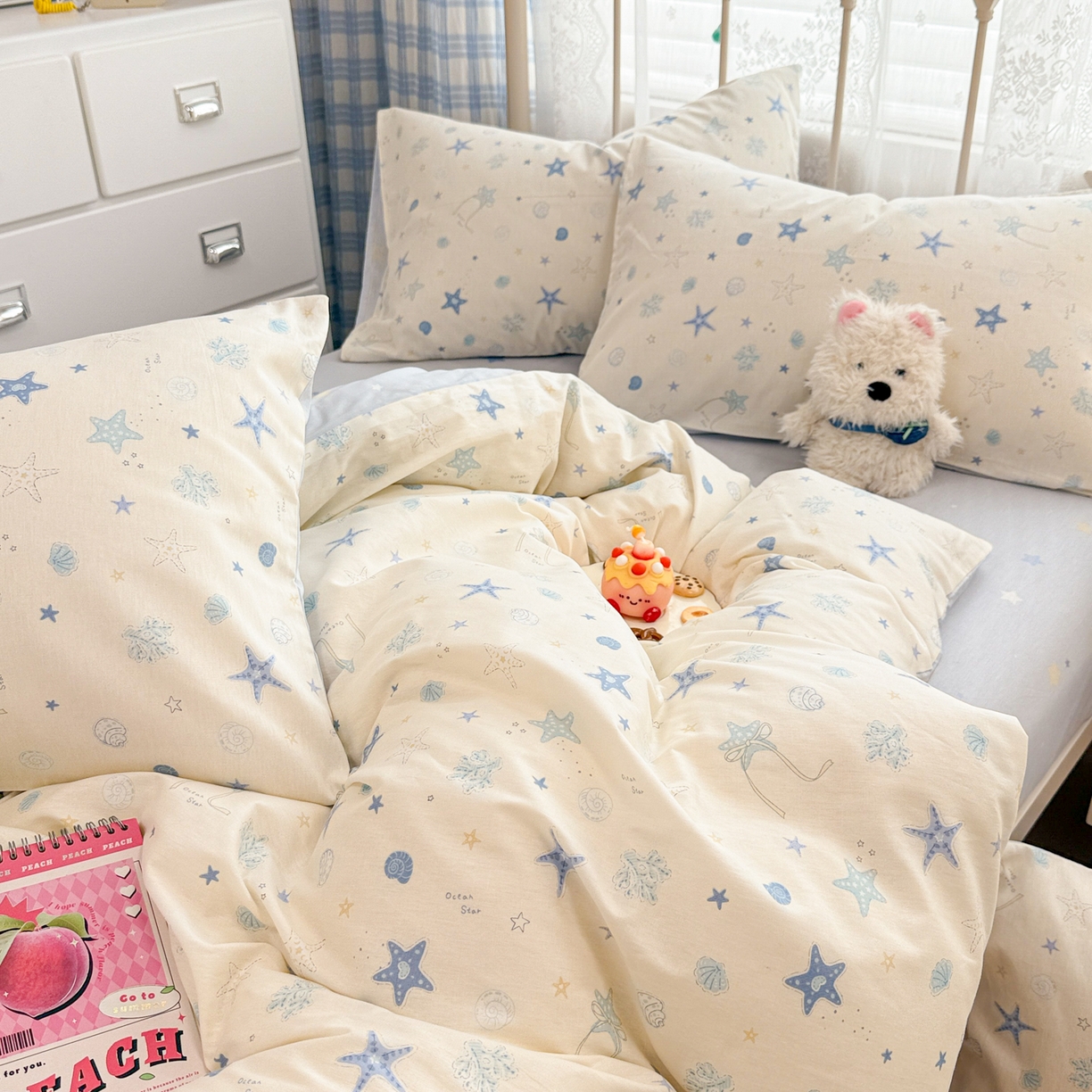 91家纺网 家纺一手货源 找家纺 （总）简宜家居（朝初家纺） 2025新款12868全棉兔与花笺系列四件套