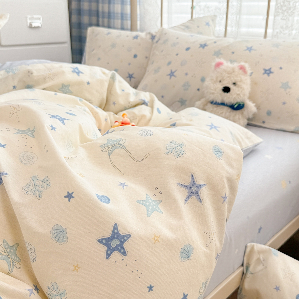 91家纺网 家纺一手货源 找家纺 （总）简宜家居（朝初家纺） 2025新款12868全棉兔与花笺系列四件套