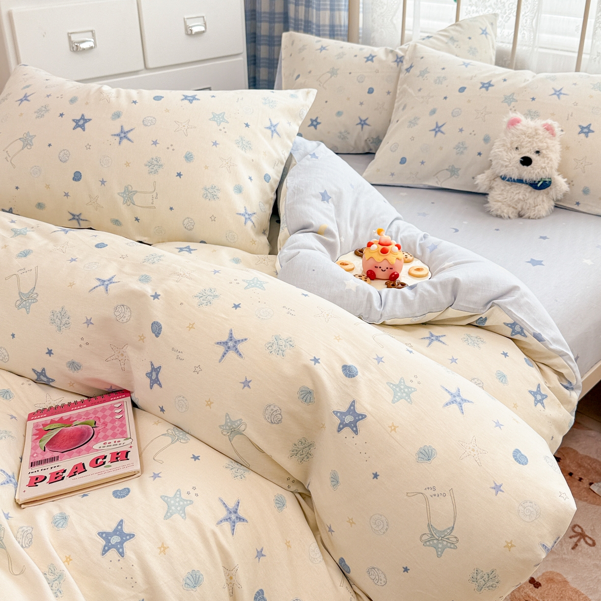 91家纺网 家纺一手货源 找家纺 （总）简宜家居（朝初家纺） 2025新款12868全棉兔与花笺系列四件套