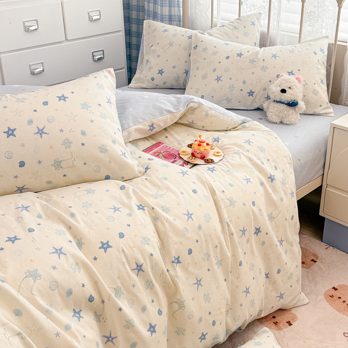 91家纺网 家纺一手货源 找家纺 （总）简宜家居（朝初家纺） 2025新款12868全棉兔与花笺系列四件套