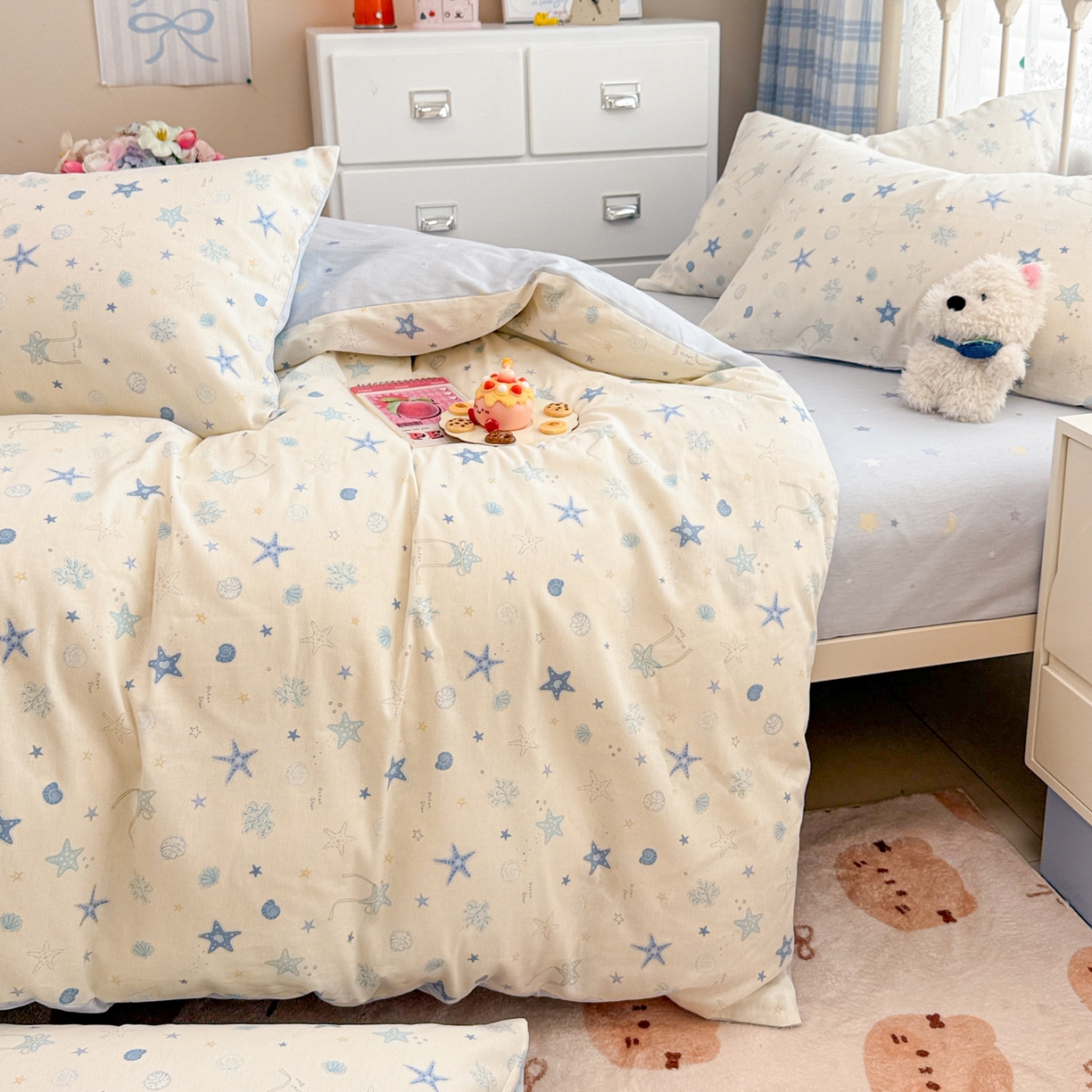 91家纺网 家纺一手货源 找家纺 （总）简宜家居（朝初家纺） 2025新款12868全棉兔与花笺系列四件套