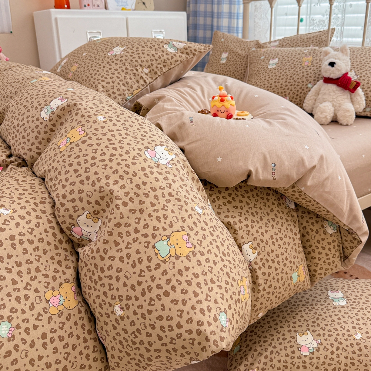 91家纺网 家纺一手货源 找家纺 （总）简宜家居（朝初家纺） 2025新款12868全棉兔与花笺系列四件套