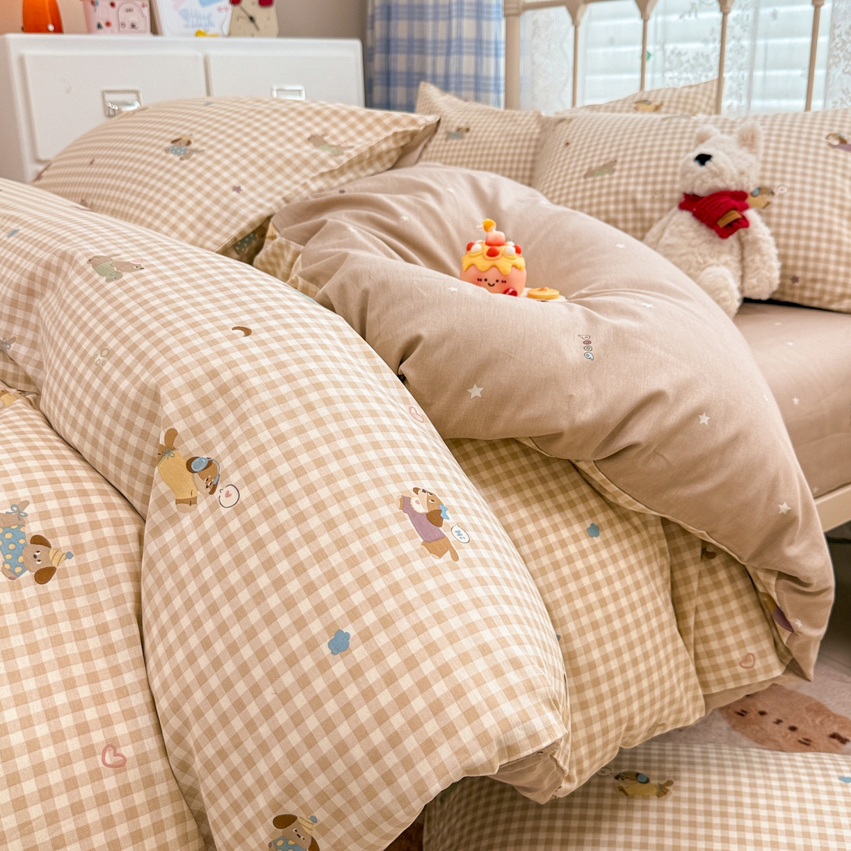 91家纺网 家纺一手货源 找家纺 （总）简宜家居（朝初家纺） 2025新款12868全棉兔与花笺系列四件套