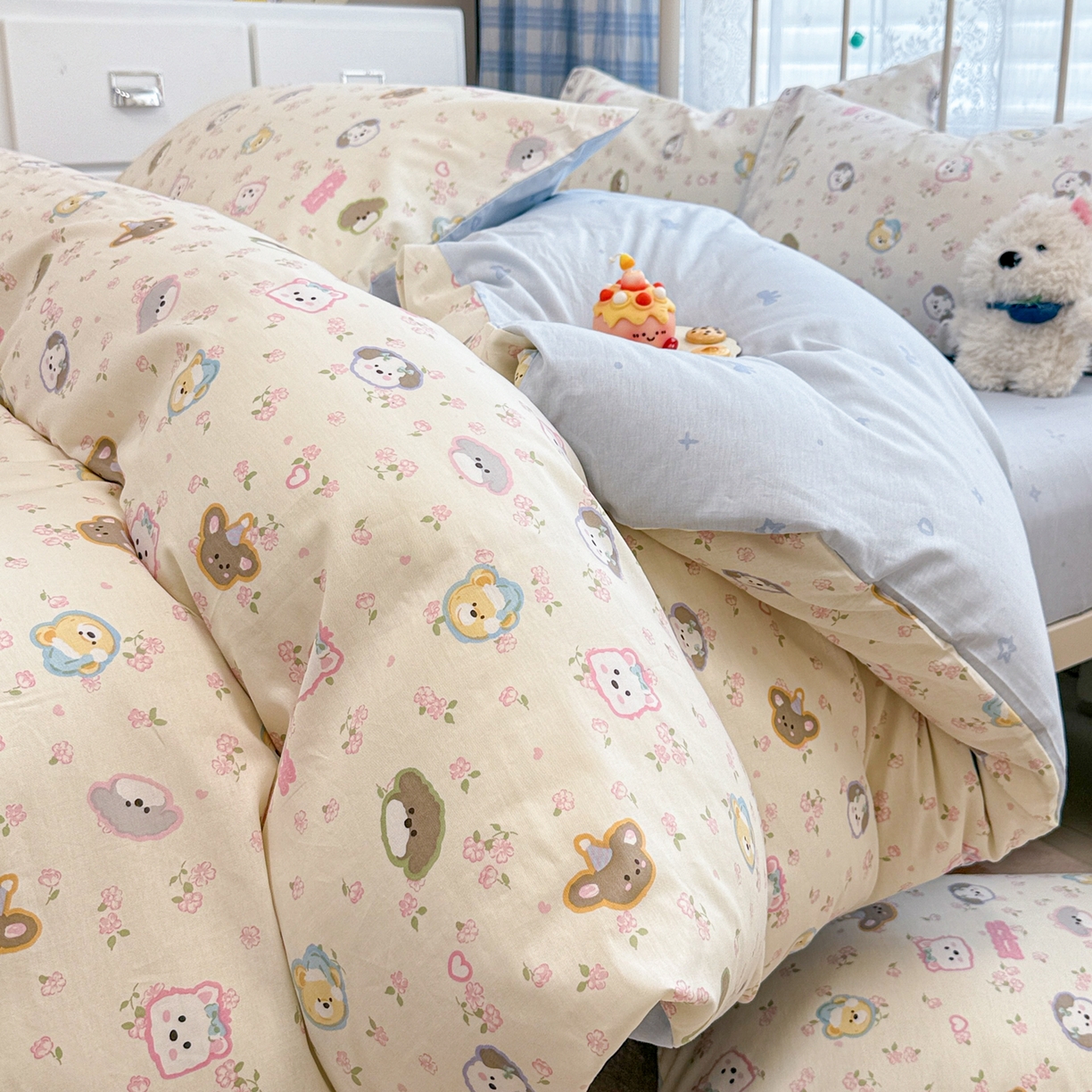 91家纺网 家纺一手货源 找家纺 （总）简宜家居（朝初家纺） 2025新款12868全棉兔与花笺系列四件套