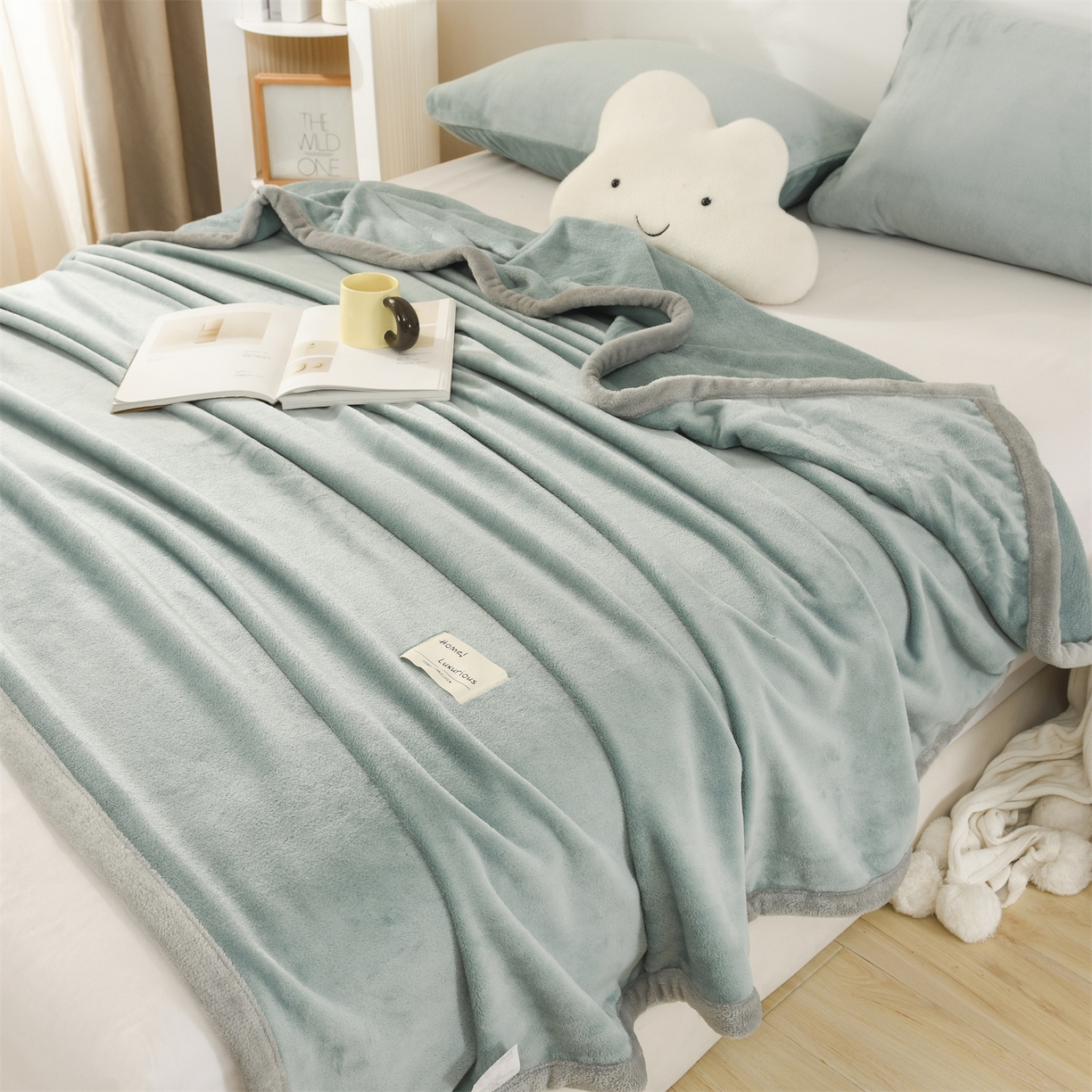 91家纺网 家纺一手货源 找家纺 （总）恋绒家纺 2025新款双面绒多功能休闲毛毯盖毯毯子